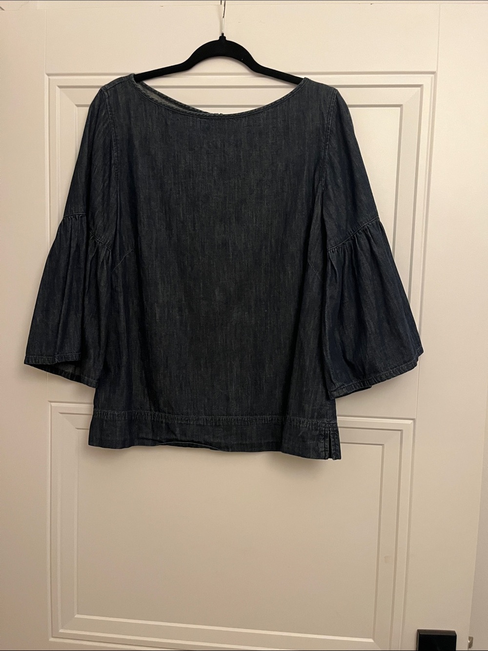 Lauren by Ralph Lauren bell-sleeved denim Tunic top
